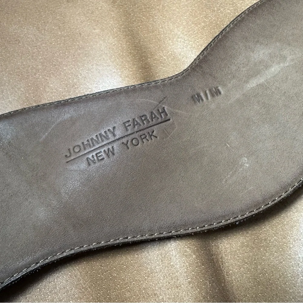 Johnny Farah New York wavy black leather wide belt - Picture 7 of 10